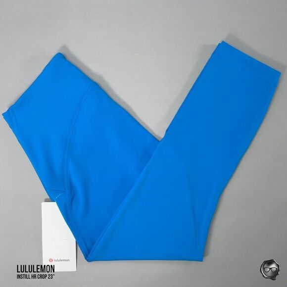 LULULEMON INSTILL HIGH-RISE CROP 23" POOLSIDE BLUE WOMEN’S SIZE 8 LEGGINGS NWT - Picture 1 of 11